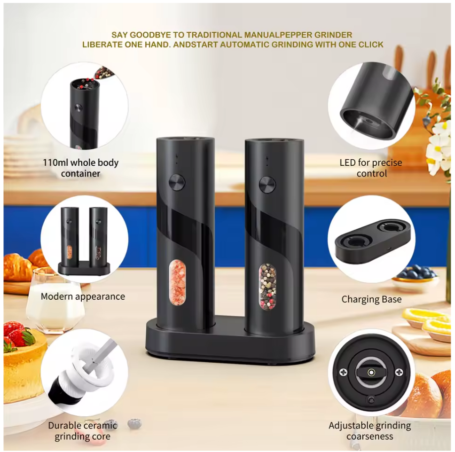 LuxGrind™ Electric Salt & Pepper Grinder Set