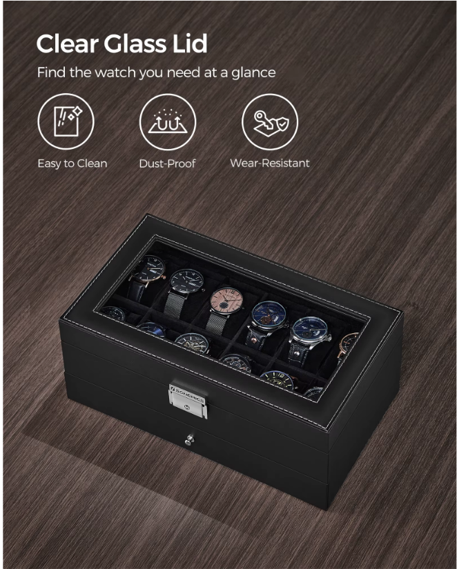 LuxVault™ Luxury Watch & Jewellery Organiser Box