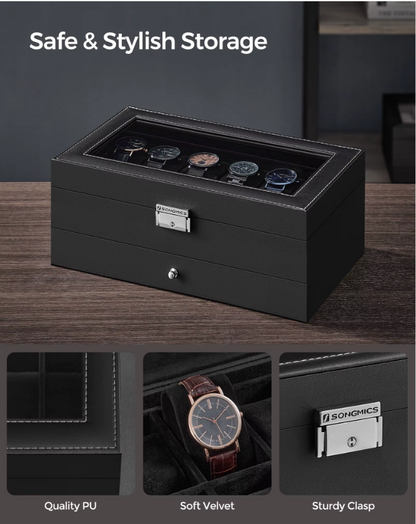 LuxVault™ Luxury Watch & Jewellery Organiser Box