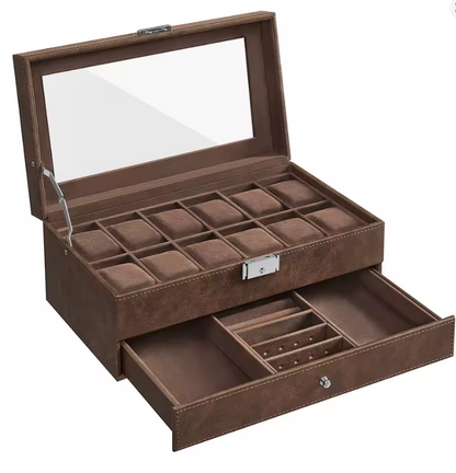 LuxVault™ Luxury Watch & Jewellery Organiser Box
