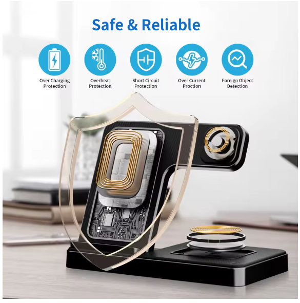 LuxCharge™ 3-in-1 Wireless Charging Station