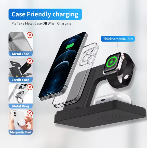 LuxCharge™ 3-in-1 Wireless Charging Station